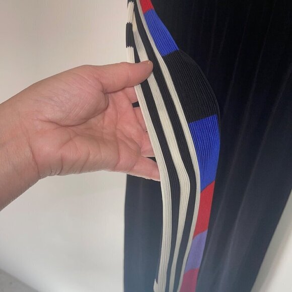 Virginie Vintage Womens Dress Jacket Size Medium Black Ensemble Midi Pleated - Picture 4 of 10